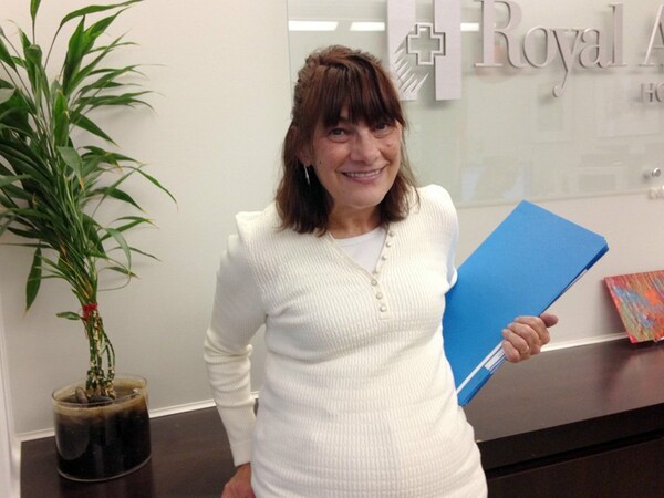 Marlene from EmployAbilities during a typical busy day at the Royal Alexandra Hospital Foundation.